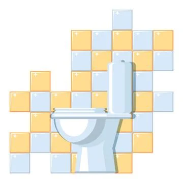 Illustration of lavatory interior. Stock Illustration