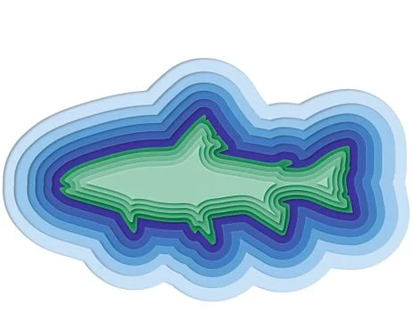 Illustration of a layered fish Illustrazione stock