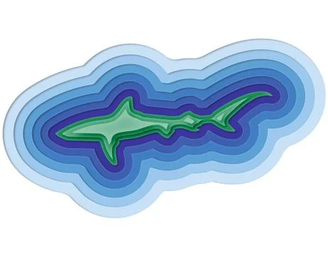 Illustration of a layered fish in the ocean Stock Illustration
