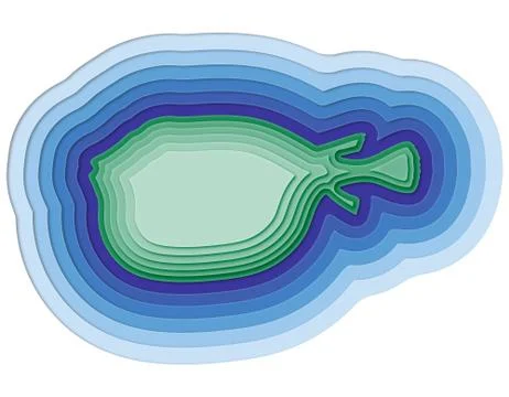 Illustration of a layered fish in the ocean Illustrazione stock