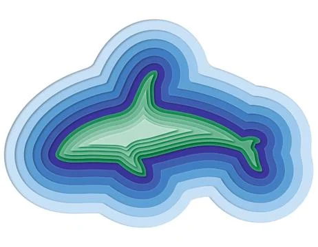 Illustration of a layered fish in the ocean Stock Illustration