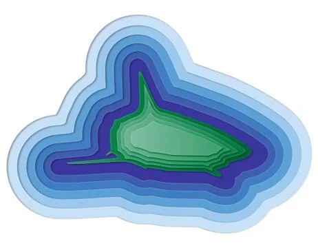 Illustration of a layered fish in the ocean Stock Illustration