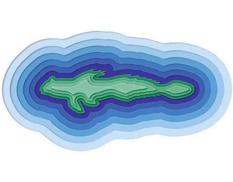 Illustration of a layered fish in the ocean Illustrazione stock