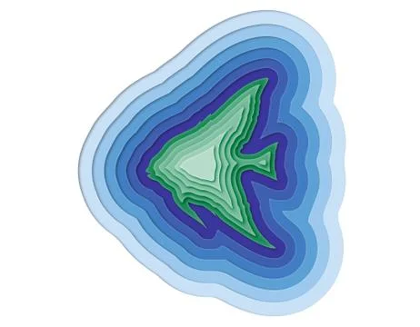 Illustration of a layered fish in the ocean Stock Illustration