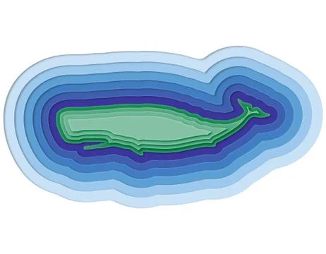 Illustration of a layered fish in the ocean Illustrazione stock
