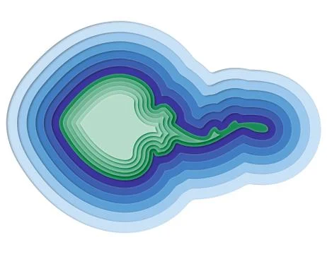 Illustration of a layered fish in the ocean Stock Illustration