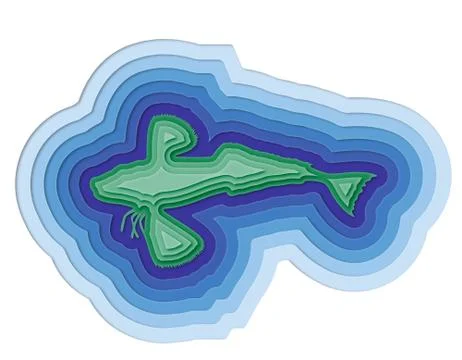 Illustration of a layered fish in the ocean Illustrazione stock