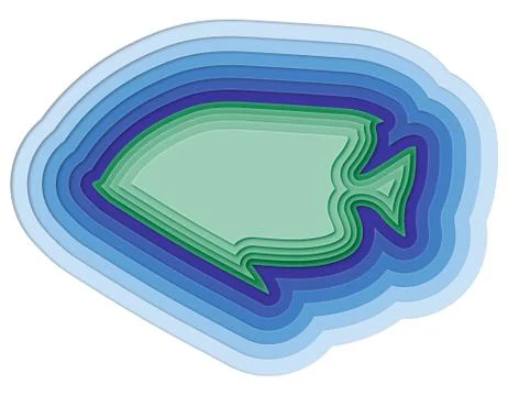 Illustration of a layered fish in the ocean Stock Illustration