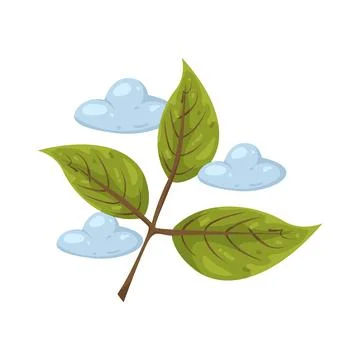 Illustration of leaf with a cloud Stock Illustration