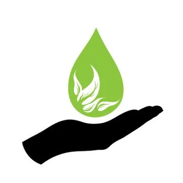 Illustration of leaf icon. Vector silhouette on white background. Symbol of e Stock Illustration