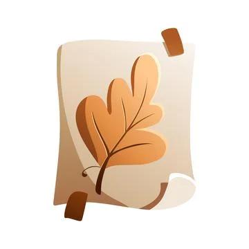 Illustration of a leaf with an oak leaf, symbol, icon. Stock Illustration