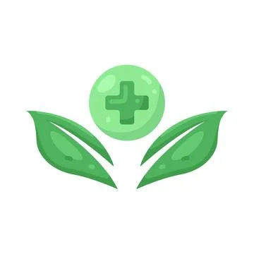 Illustration of Leaf with plus Illustrazione stock
