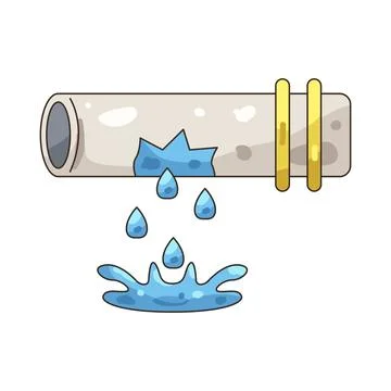 Illustration of Leaking pipe Stock Illustration