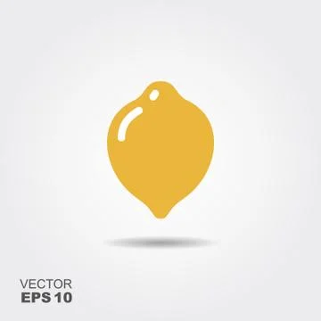 Illustration of lemon flat icon with shadow Stock Illustration