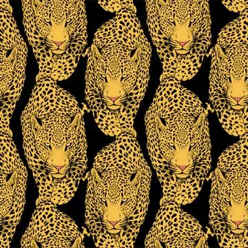 Illustration of leopard, graphic  anima Stock Illustration
