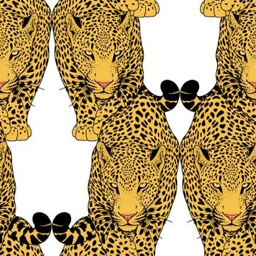 Illustration of leopard, graphic  anima Illustrazione stock