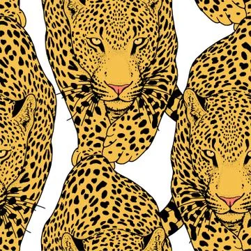 Illustration of leopard, graphic  anima Illustrazione stock