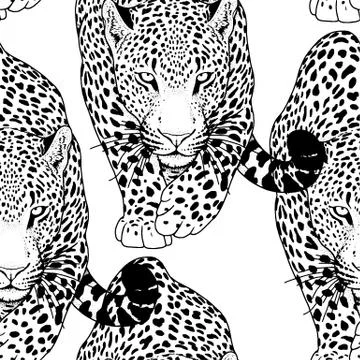 Illustration of leopard, graphic vector animal Stock Illustration