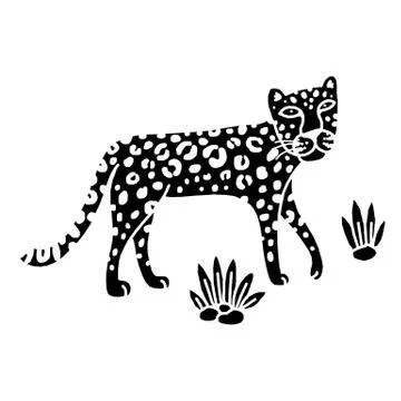 Illustration of leopard, graphic vector animal Stock Illustration