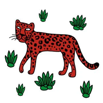 Illustration of leopard, graphic vector animal Illustrazione stock