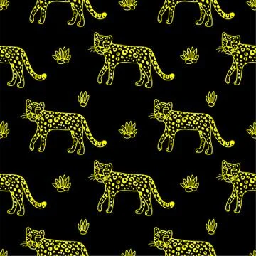 Illustration of leopard, graphic vector animal Stock Illustration