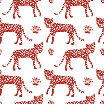 Illustration of leopard, graphic vector animal Stock Illustration