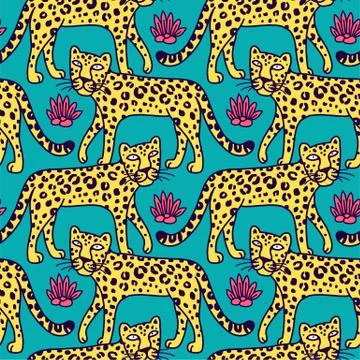 Illustration of leopard, graphic vector animal Stock Illustration