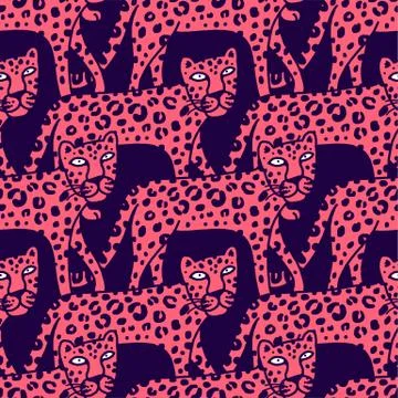 Illustration of leopard, graphic vector animal Stock Illustration