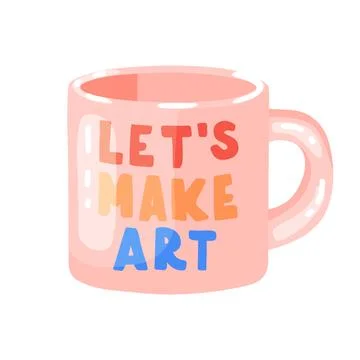 Illustration of Lets Make Art Creative Mug Stock Illustration