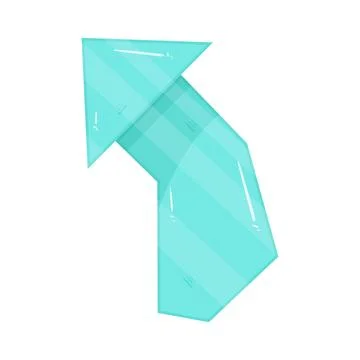 Illustration of light blue slight left arrow Stock Illustration