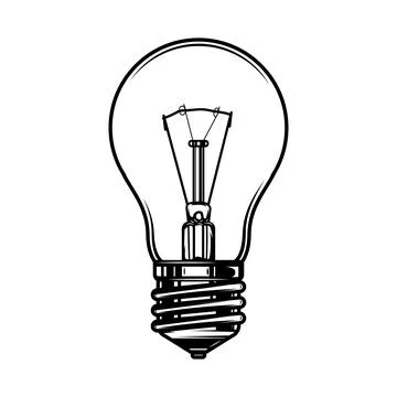 Illustration of the light bulb. Design element for logo, label, sign, badge.. Stock Illustration