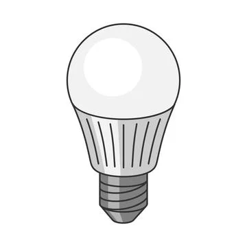Illustration of light bulb. Electrical lighting equipment. Industrial or Stock Illustration