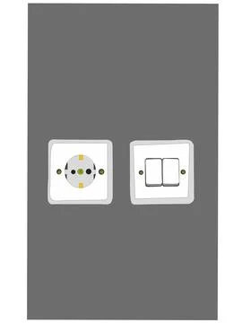 Illustration of light switch and electrical socket Stock Illustration