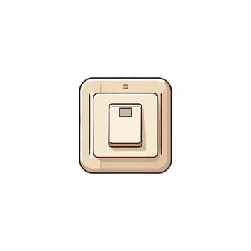 Illustration of a light switch with an off button and minimalist design in .. Stock Illustration