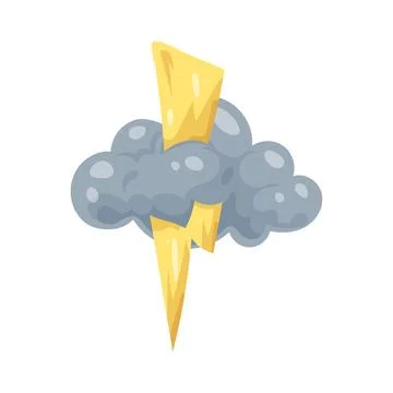 Illustration of lightning and storm cloud 스톡 일러스트