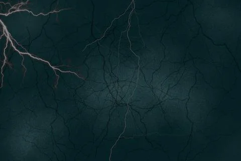 Illustration of lightning on the dark sky background. Stock Illustration