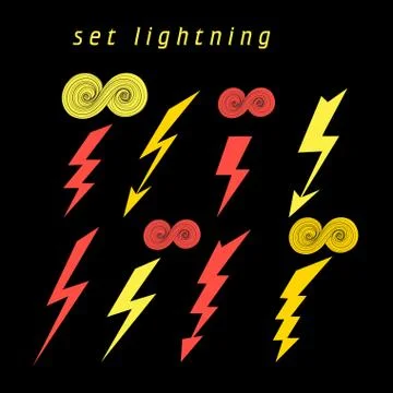 Illustration of lightning 库存插图