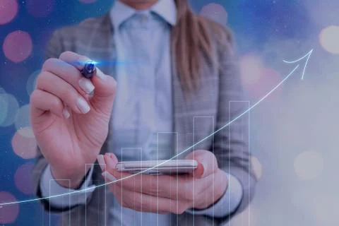 Illustration Line With Arrow Arrowhead Progressing Moving Upward Denoting Stock Photos