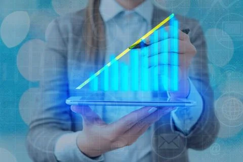 Illustration Line With Arrow Arrowhead Progressing Moving Upward Denoting Stock Photos