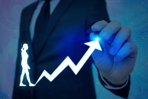 Illustration Line With Arrow Arrowhead Progressing Moving Upward Denoting Stock Photos