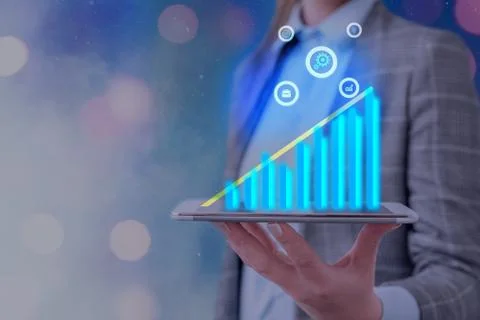 Illustration Line With Arrow Arrowhead Progressing Moving Upward Denoting Stock Photos
