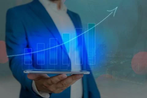 Illustration Line With Arrow Arrowhead Progressing Moving Upward Denoting Stock Photos
