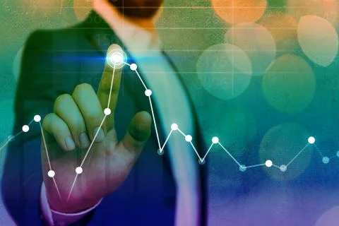 Illustration Line With Arrow Arrowhead Progressing Moving Upward Denoting Stock Photos