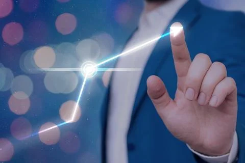 Illustration Line With Arrow Arrowhead Progressing Moving Upward Denoting Stock Photos