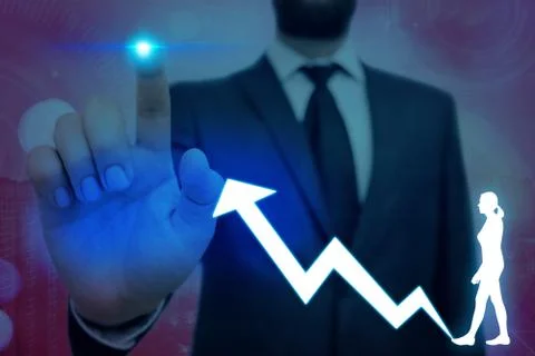 Illustration Line With Arrow Arrowhead Progressing Moving Upward Denoting Stock Photos