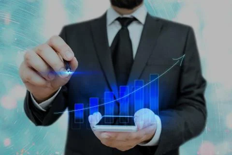 Illustration Line With Arrow Arrowhead Progressing Moving Upward Denoting Stock Photos