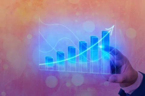 Illustration Line With Arrow Arrowhead Progressing Moving Upward Denoting Stock Photos