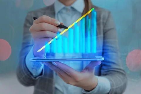 Illustration Line With Arrow Arrowhead Progressing Moving Upward Denoting Stock Photos