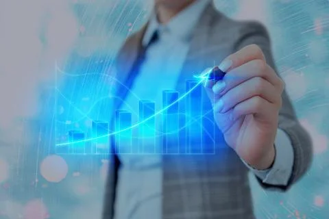 Illustration Line With Arrow Arrowhead Progressing Moving Upward Denoting Stock Photos