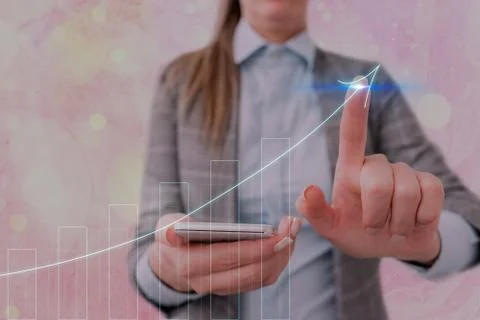Illustration Line With Arrow Arrowhead Progressing Moving Upward Denoting Stock Photos